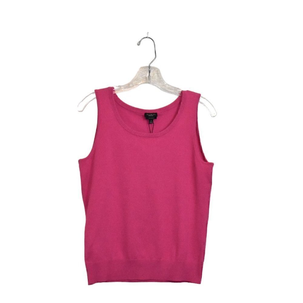 Talbots Pima Cotton Pullover Tank Sweater Pink Size S